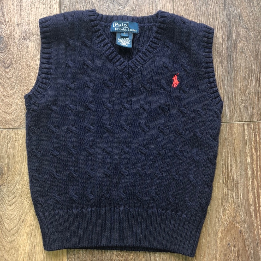 Polo Ralph Lauren sweater vest navy size 4 toddler